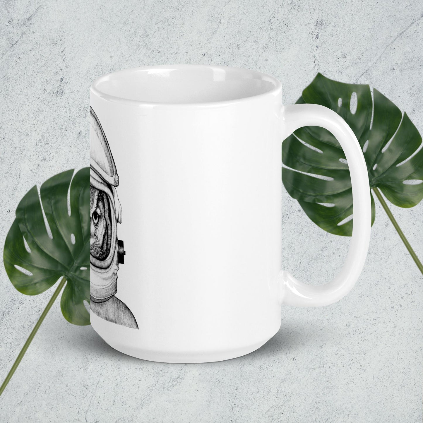 White glossy mug