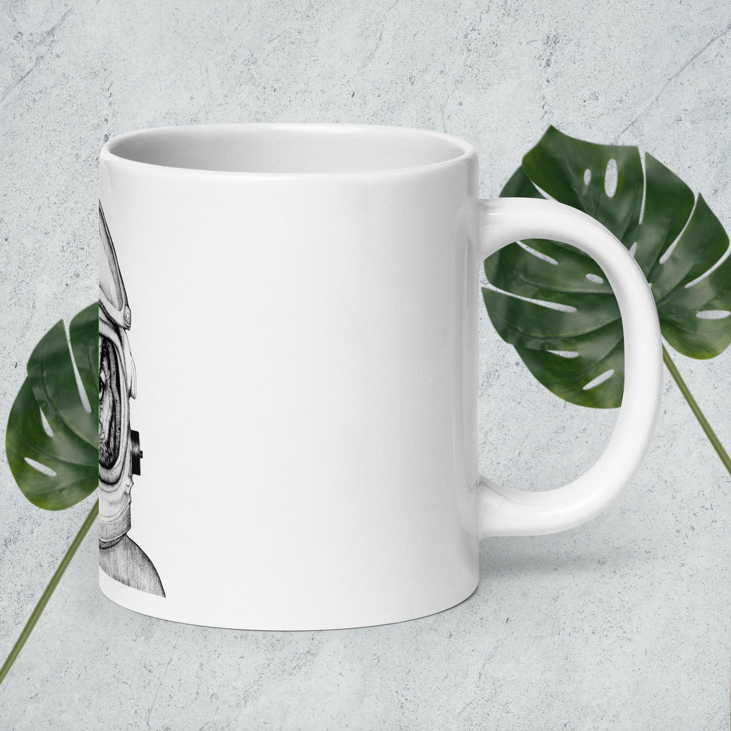 White glossy mug