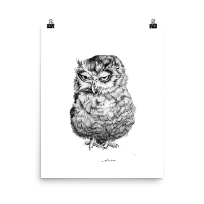 Grouchy Owl Print